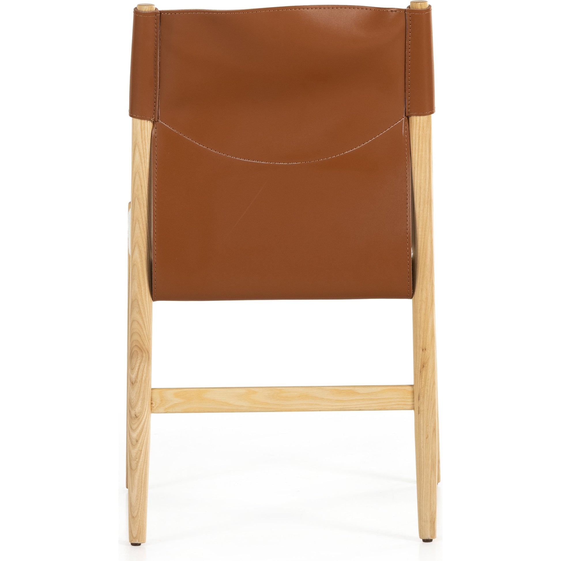 Lulu Armless Dining Chair by Four Hands in espresso leather, cardiff cream and umber ash. Made from 100% polyester, solid ash, 70% split leather, 30% polyvinyl chloride (pvc) in a modern style.