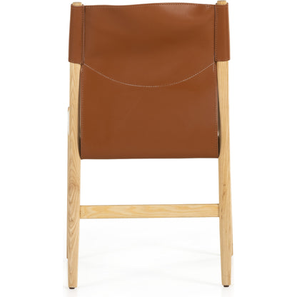 Lulu Armless Dining Chair by Four Hands in espresso leather, cardiff cream and umber ash. Made from 100% polyester, solid ash, 70% split leather, 30% polyvinyl chloride (pvc) in a modern style.
