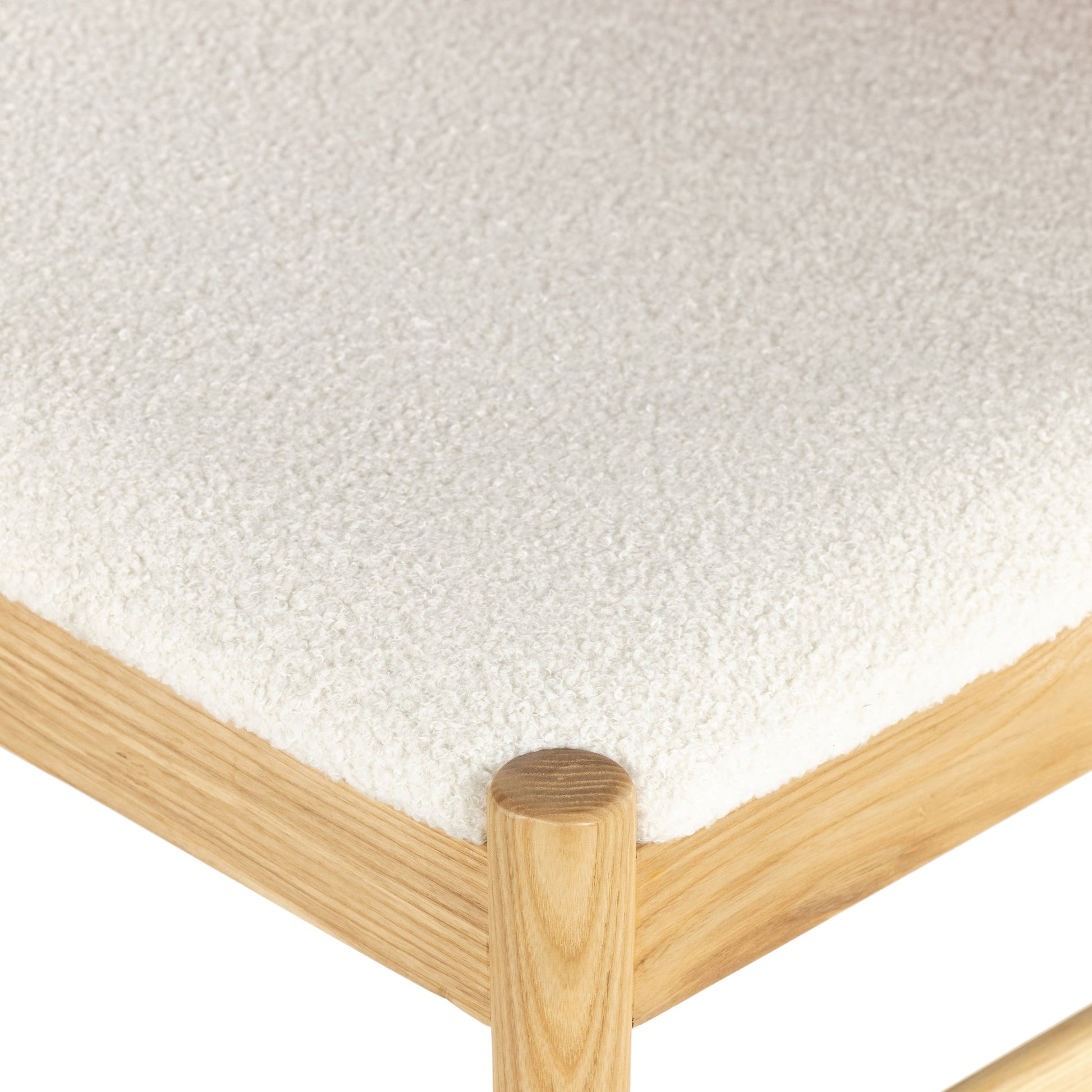 Lulu Armless Dining Chair by Four Hands in espresso leather, cardiff cream and umber ash. Made from 100% polyester, solid ash, 70% split leather, 30% polyvinyl chloride (pvc) in a modern style.