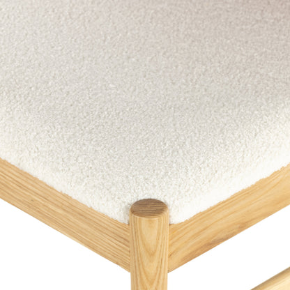 Lulu Armless Dining Chair by Four Hands in espresso leather, cardiff cream and umber ash. Made from 100% polyester, solid ash, 70% split leather, 30% polyvinyl chloride (pvc) in a modern style.