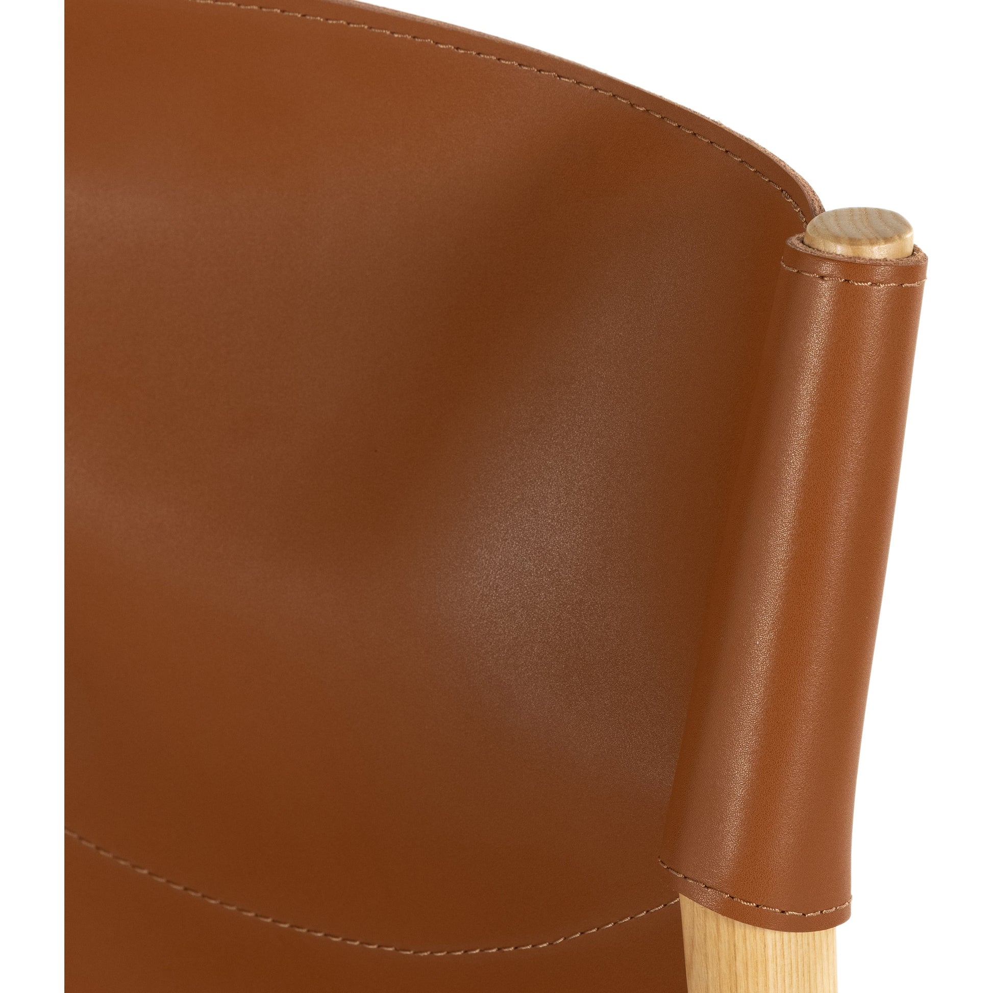 Lulu Armless Dining Chair by Four Hands in espresso leather, cardiff cream and umber ash. Made from 100% polyester, solid ash, 70% split leather, 30% polyvinyl chloride (pvc) in a modern style.