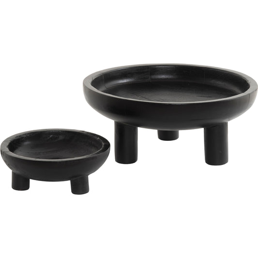 Rune Bowls by Four Hands in flint black. Made from solid mango in a modern style.