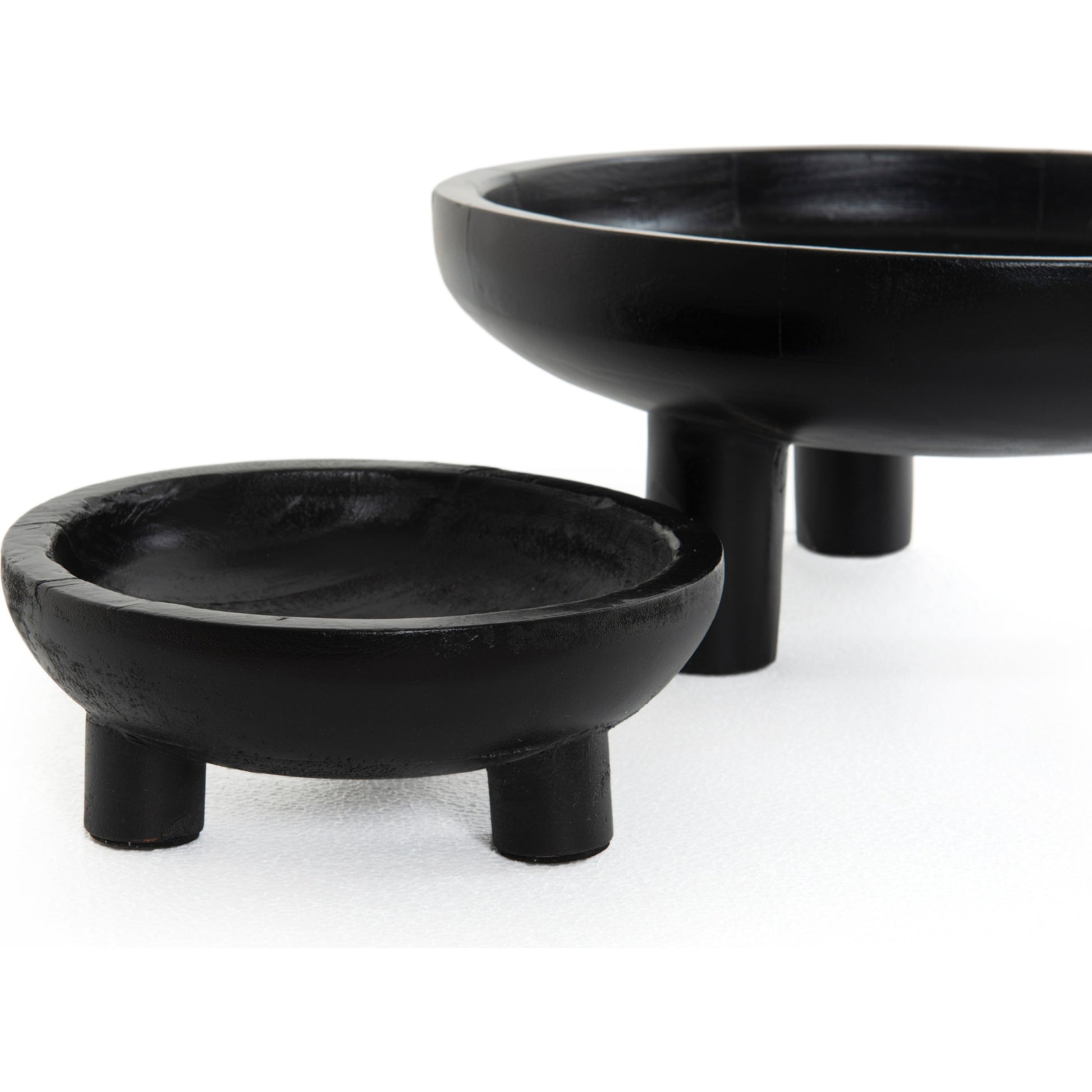 Rune Bowls by Four Hands in flint black. Made from solid mango in a modern style.