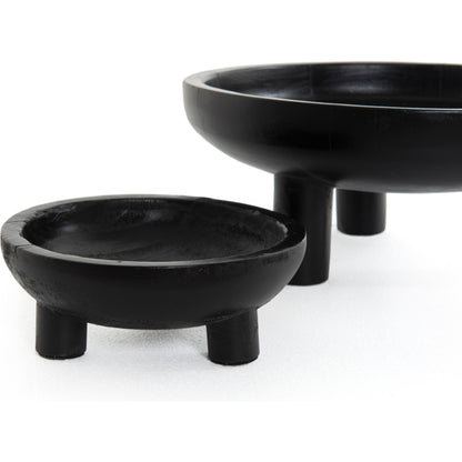 Rune Bowls by Four Hands in flint black. Made from solid mango in a modern style.