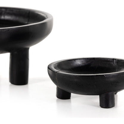 Rune Bowls by Four Hands in flint black. Made from solid mango in a modern style.