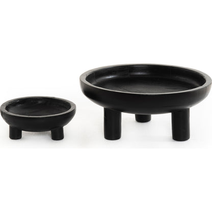 Rune Bowls by Four Hands in flint black. Made from solid mango in a modern style.
