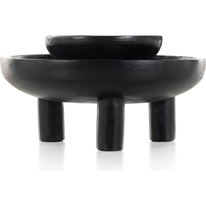 Rune Bowls by Four Hands in flint black. Made from solid mango in a modern style.