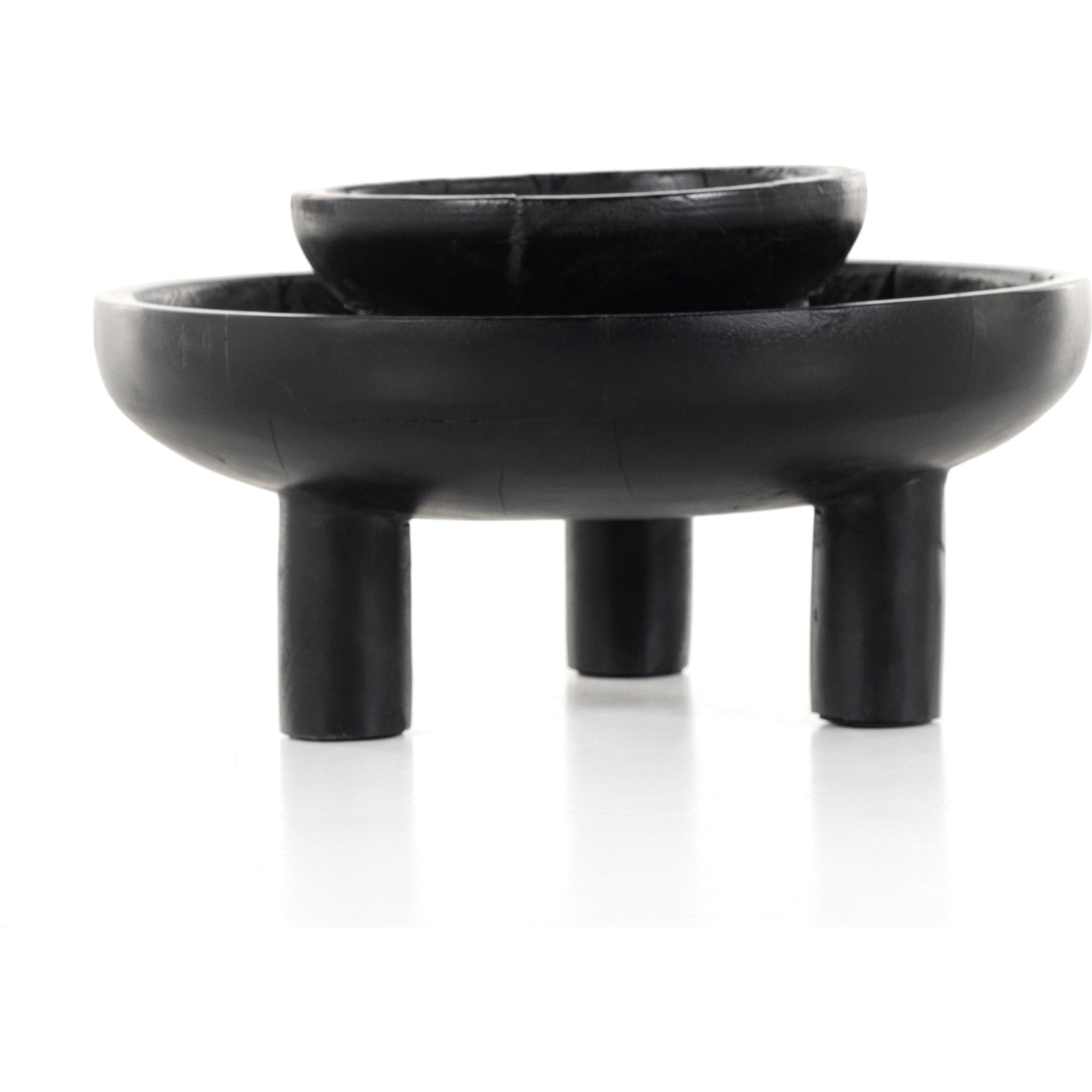Rune Bowls by Four Hands in flint black. Made from solid mango in a modern style.