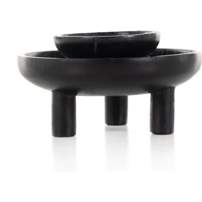 Rune Bowls by Four Hands in flint black. Made from solid mango in a modern style.