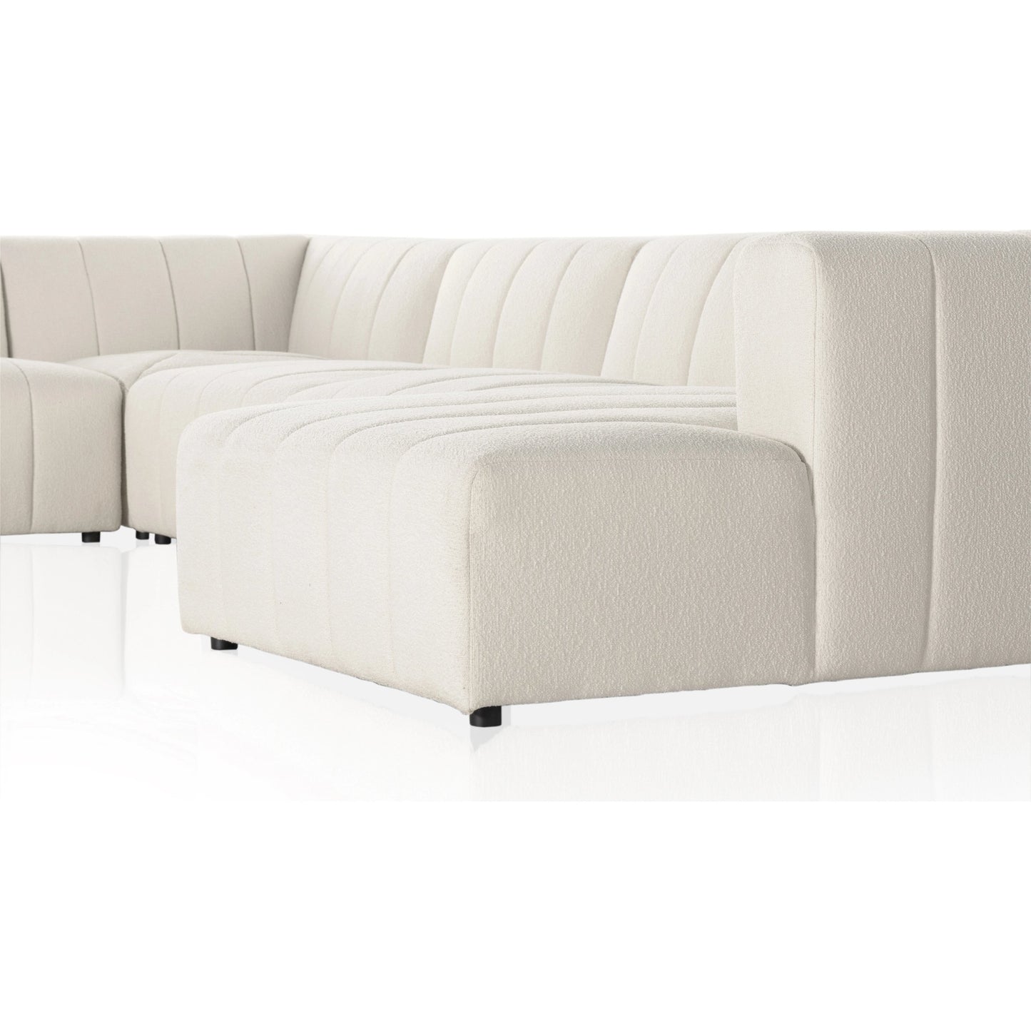 011 SI-1980491 | Additional Silo | Langham Channeled 6-Piece Sectional by Four Hands in fayette cloud. Made from 97% polyester, 3% acrylic, poplar plywood, 58% polyester, 39% wool, 3% cotton in a modern style.