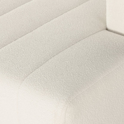 Langham Channeled 6-Piece Sectional by Four Hands in fayette cloud. Made from 97% polyester, 3% acrylic, poplar plywood, 58% polyester, 39% wool, 3% cotton in a modern style.