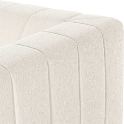 Langham Channeled 6-Piece Sectional by Four Hands in fayette cloud. Made from 97% polyester, 3% acrylic, poplar plywood, 58% polyester, 39% wool, 3% cotton in a modern style.