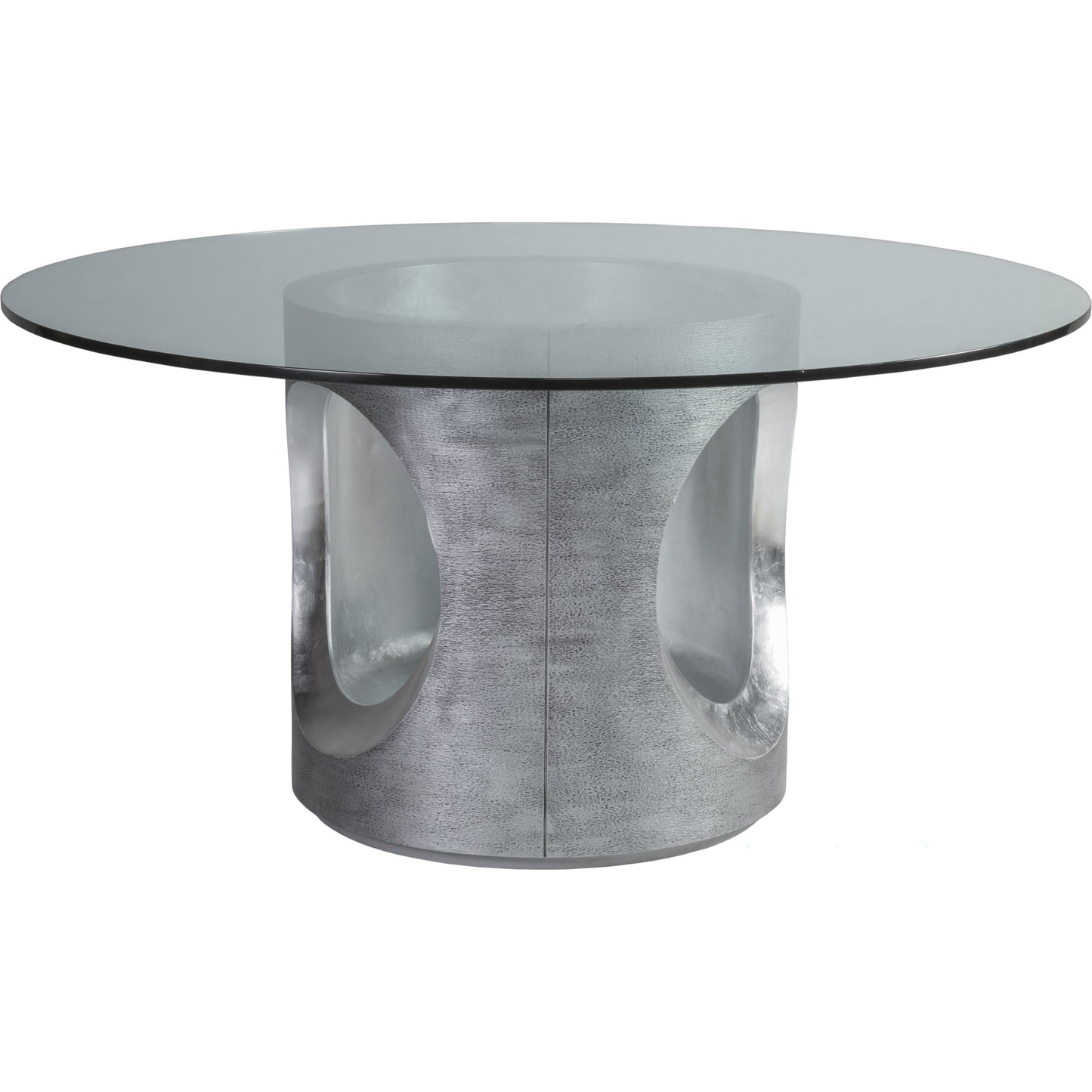 001 SI-1823399,SI-1823400 | Additional Silo | Circa Dining Table by Artistica Home in textured gray, silver leaf. Made from unique in a modern style.