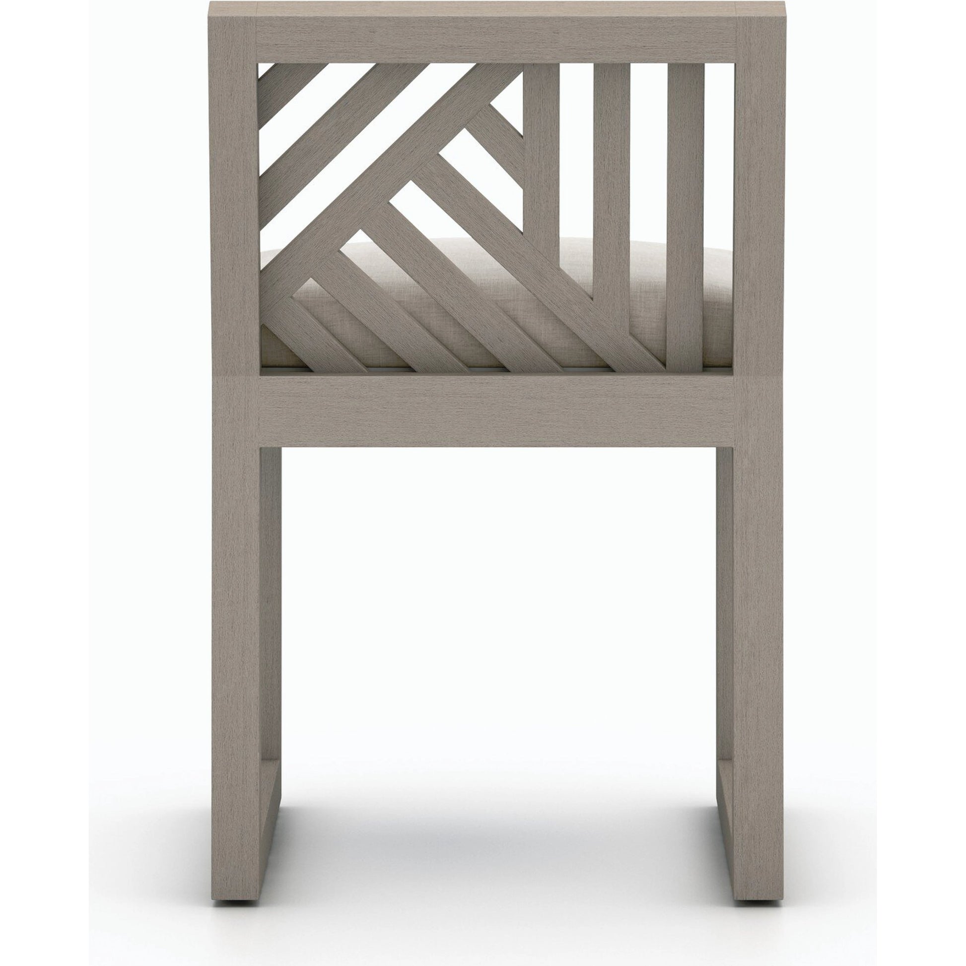 Avalon Outdoor Armless Dining Chair by Four Hands in charcoal / grey. Made from 100% olefin, solid fsc®-certified teak, 91% polyurethane foam pad, 9% polyester fiber batting in a modern style.