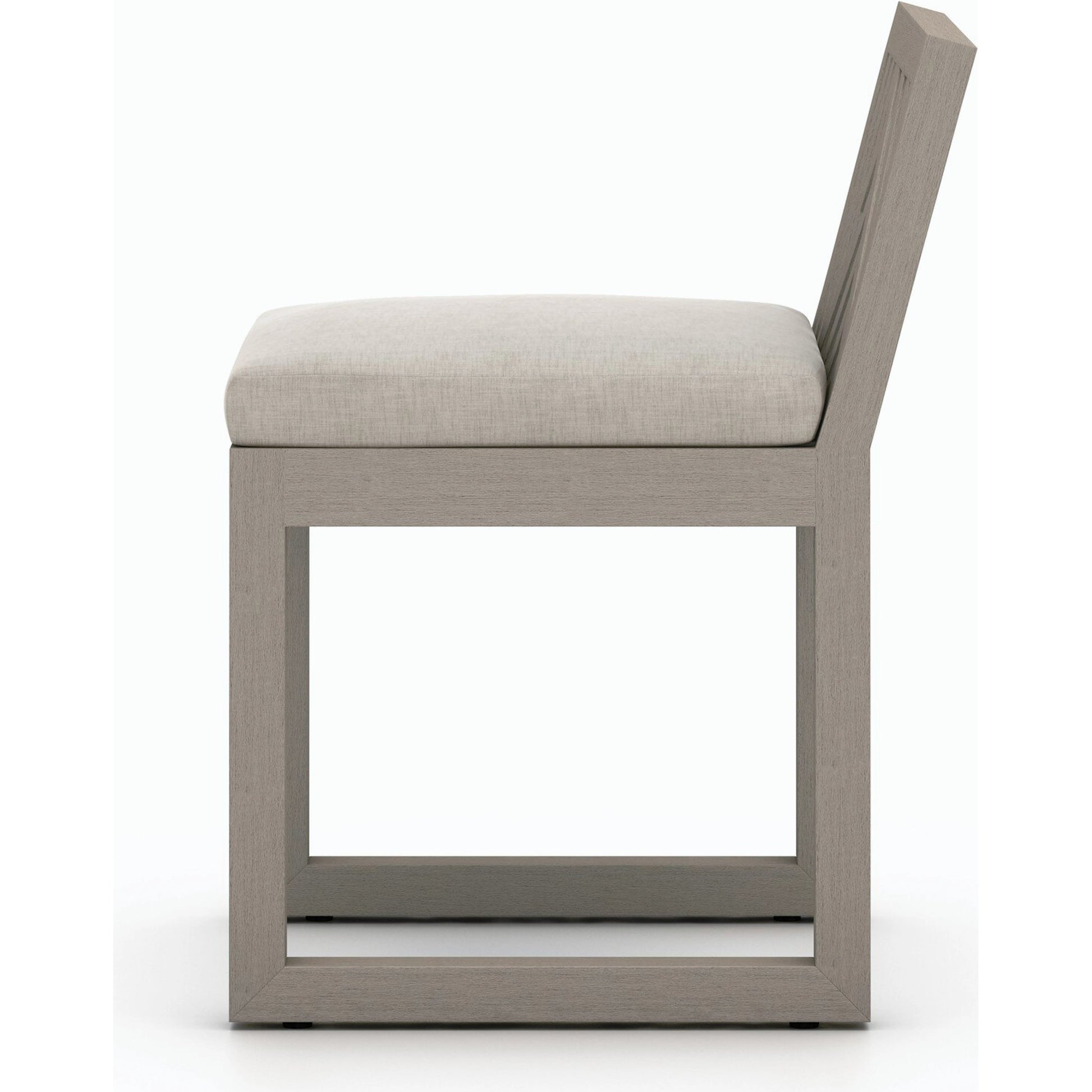 Avalon Outdoor Armless Dining Chair by Four Hands in charcoal / grey. Made from 100% olefin, solid fsc®-certified teak, 91% polyurethane foam pad, 9% polyester fiber batting in a modern style.