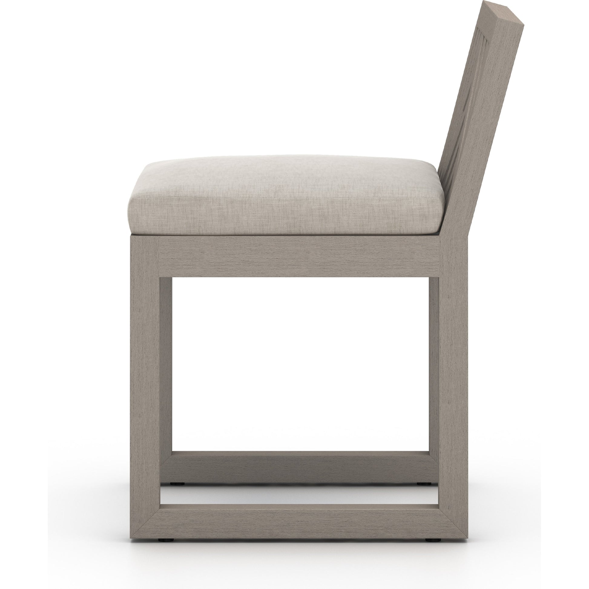 Avalon Outdoor Armless Dining Chair by Four Hands in charcoal / grey. Made from 100% olefin, solid fsc®-certified teak, 91% polyurethane foam pad, 9% polyester fiber batting in a modern style.