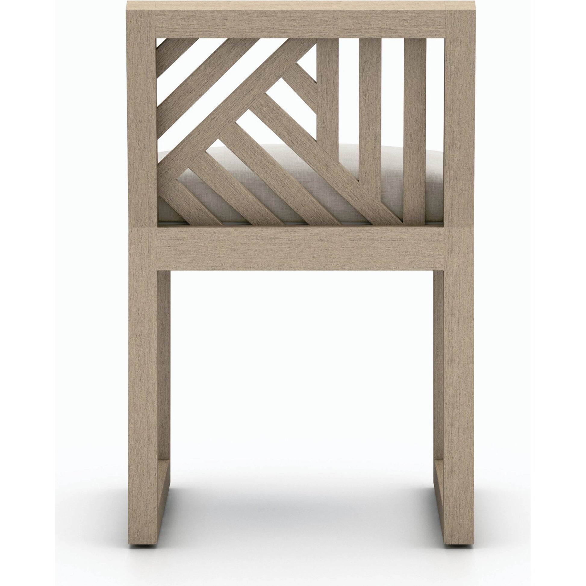 Avalon Outdoor Armless Dining Chair by Four Hands in charcoal / grey. Made from 100% olefin, solid fsc®-certified teak, 91% polyurethane foam pad, 9% polyester fiber batting in a modern style.