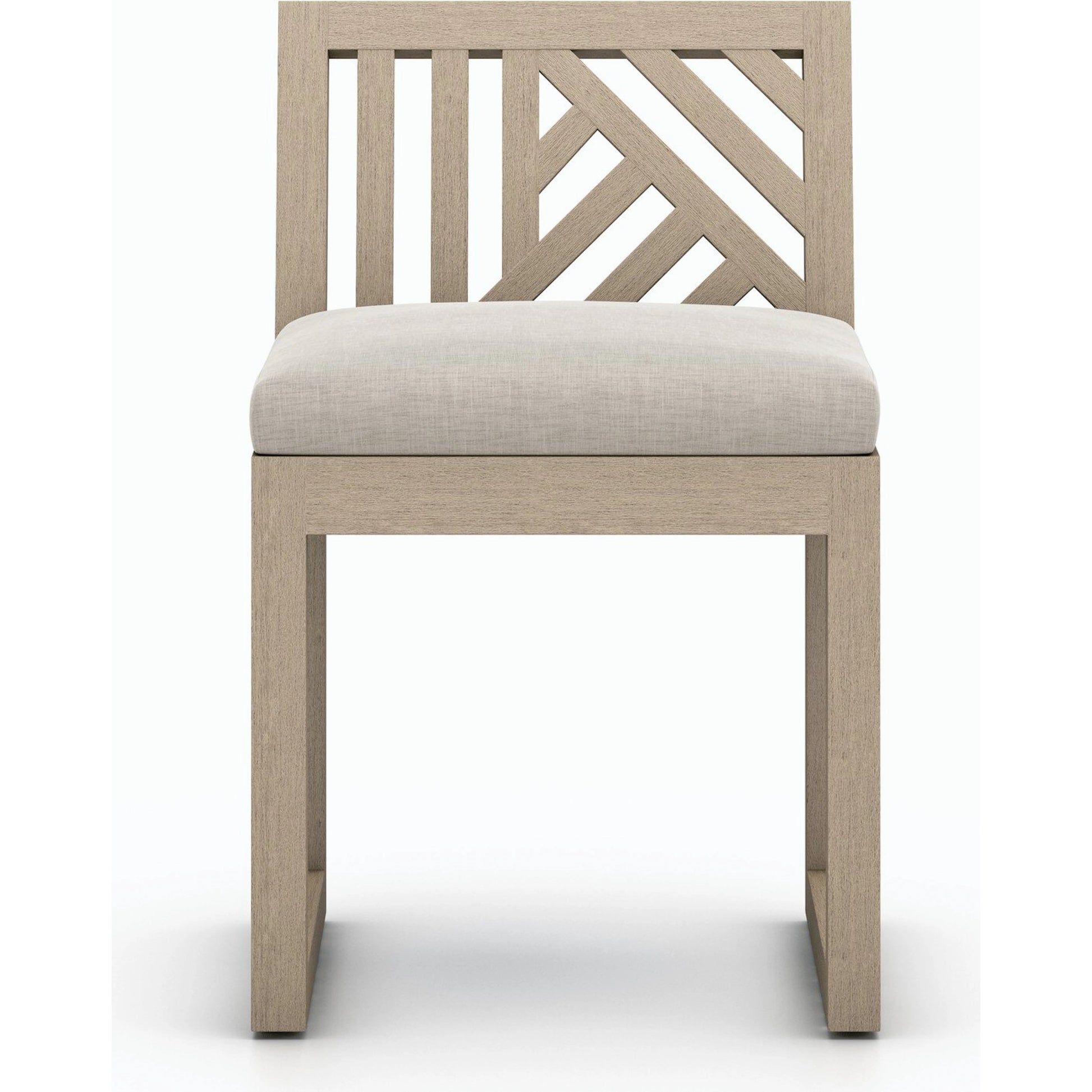 Avalon Outdoor Armless Dining Chair by Four Hands in charcoal / grey. Made from 100% olefin, solid fsc®-certified teak, 91% polyurethane foam pad, 9% polyester fiber batting in a modern style.