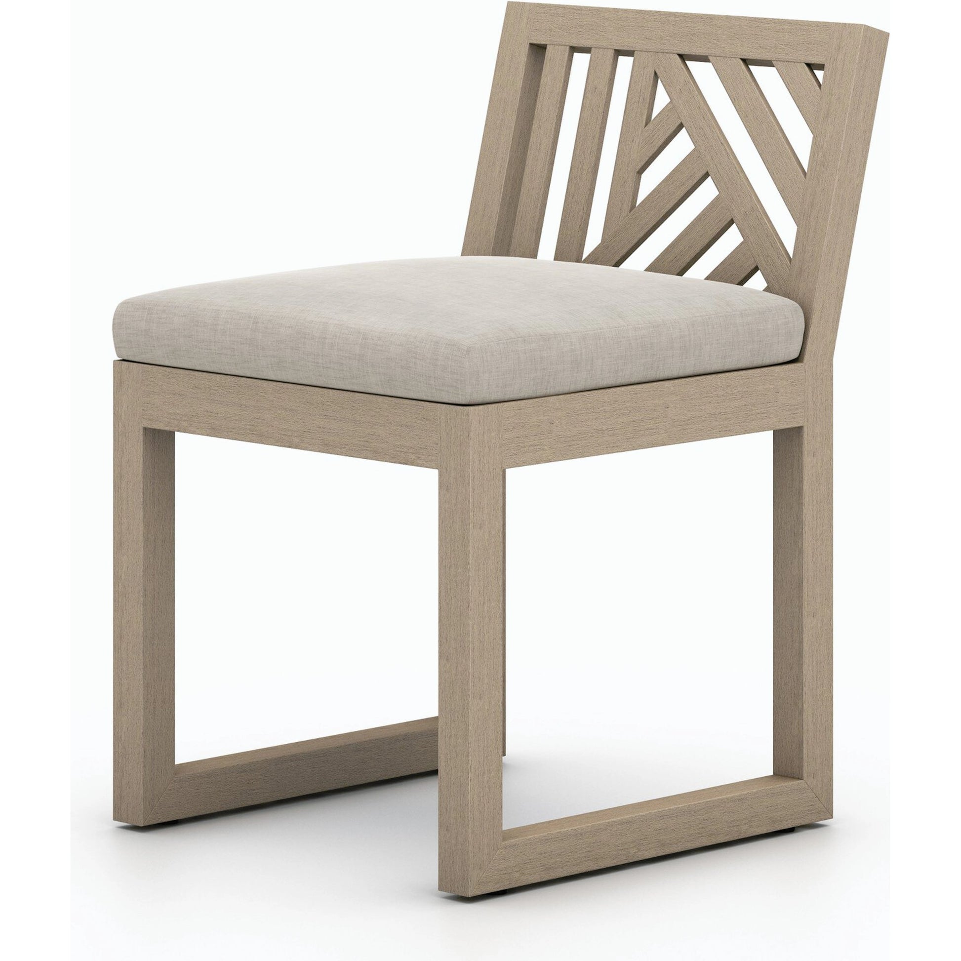 Avalon Outdoor Armless Dining Chair by Four Hands in charcoal / grey. Made from 100% olefin, solid fsc®-certified teak, 91% polyurethane foam pad, 9% polyester fiber batting in a modern style.