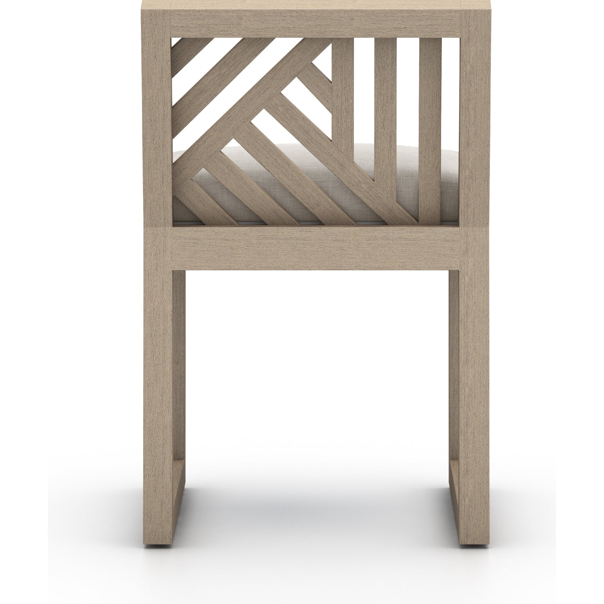 Avalon Outdoor Armless Dining Chair by Four Hands in charcoal / grey. Made from 100% olefin, solid fsc®-certified teak, 91% polyurethane foam pad, 9% polyester fiber batting in a modern style.