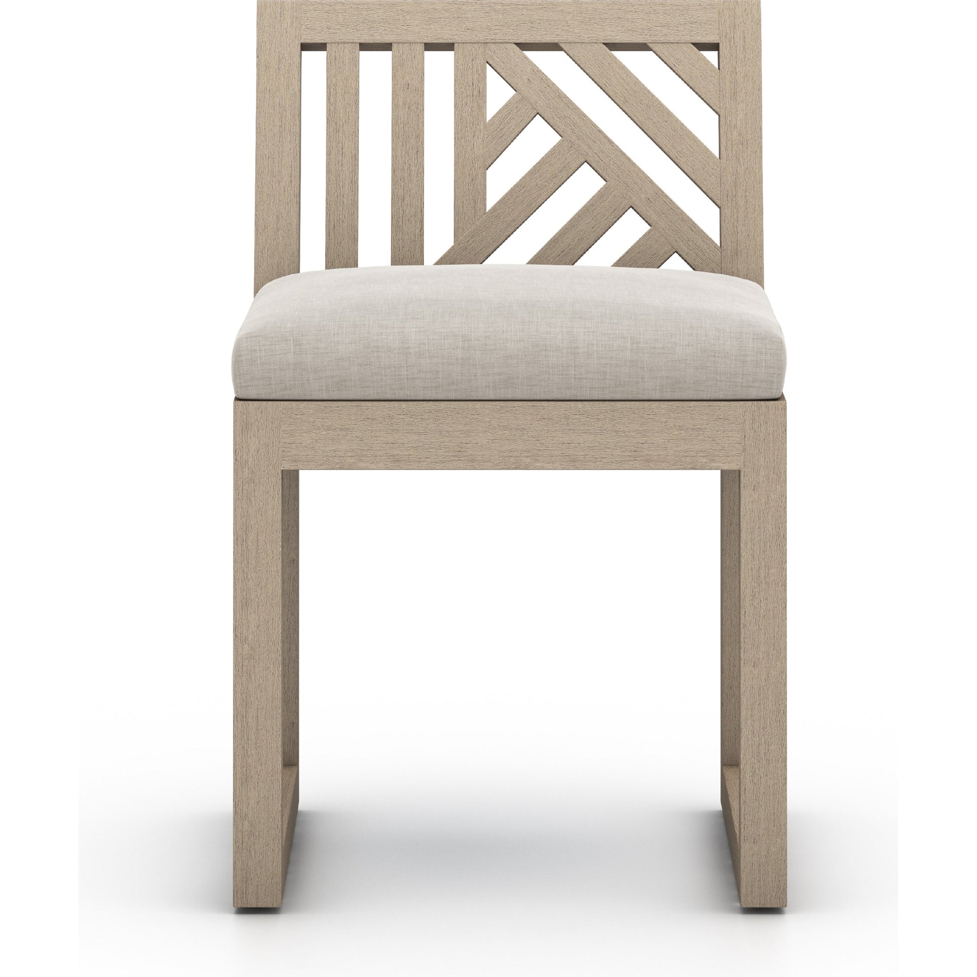 Avalon Outdoor Armless Dining Chair by Four Hands in charcoal / grey. Made from 100% olefin, solid fsc®-certified teak, 91% polyurethane foam pad, 9% polyester fiber batting in a modern style.