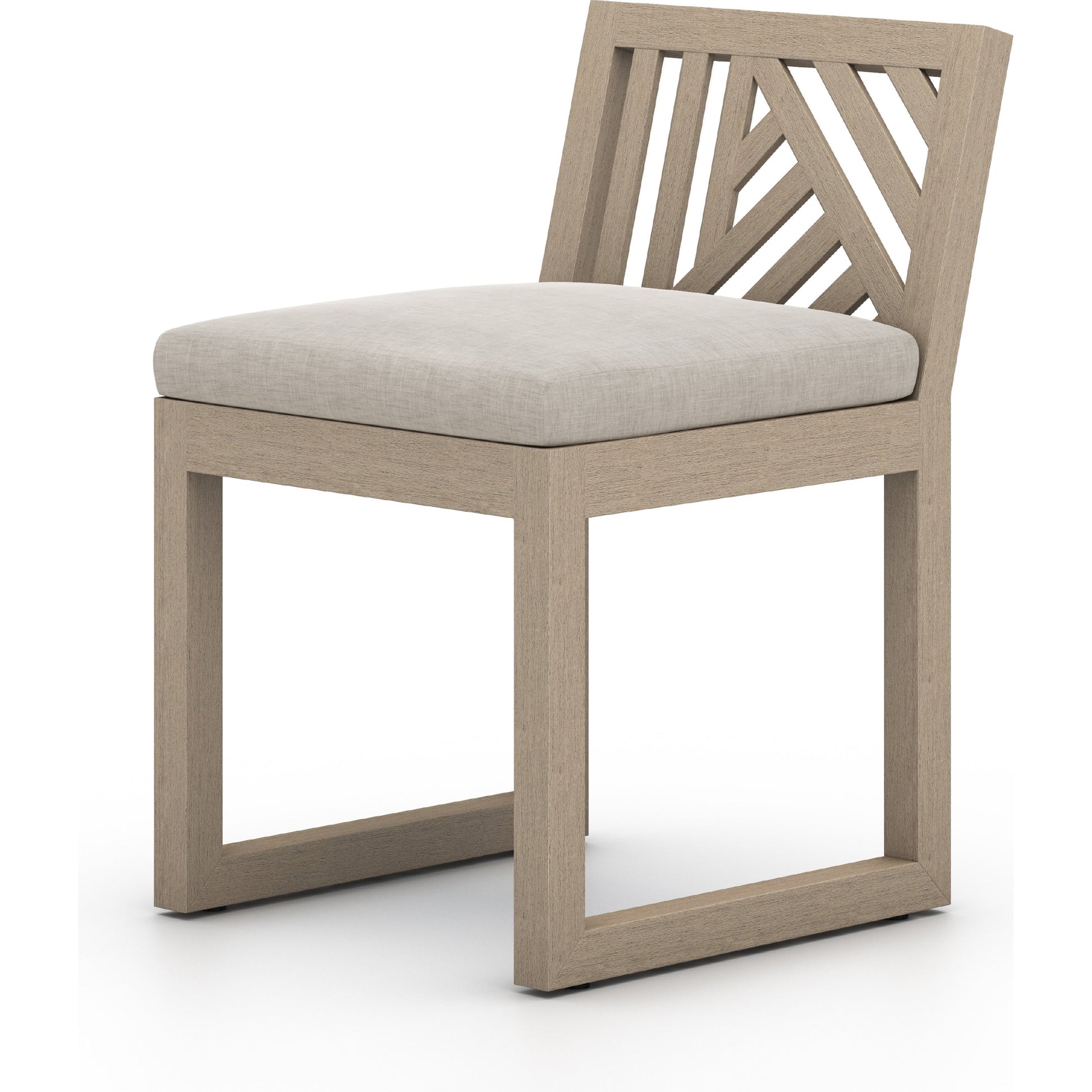 Avalon Outdoor Armless Dining Chair by Four Hands in charcoal / grey. Made from 100% olefin, solid fsc®-certified teak, 91% polyurethane foam pad, 9% polyester fiber batting in a modern style.