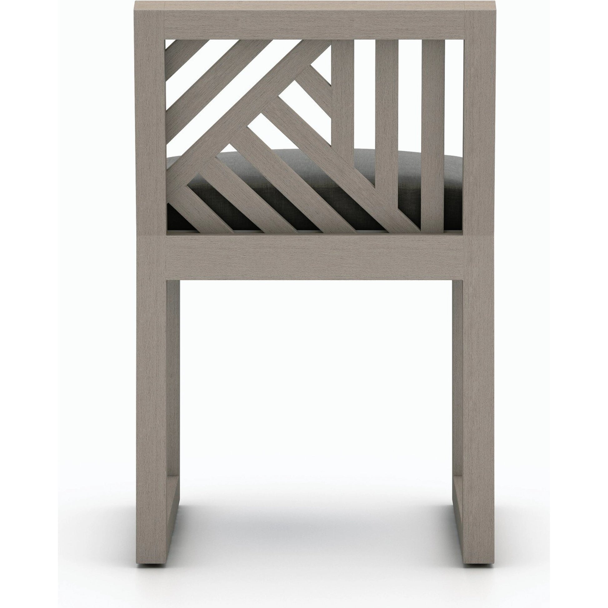 Avalon Outdoor Armless Dining Chair by Four Hands in charcoal / grey. Made from 100% olefin, solid fsc®-certified teak, 91% polyurethane foam pad, 9% polyester fiber batting in a modern style.