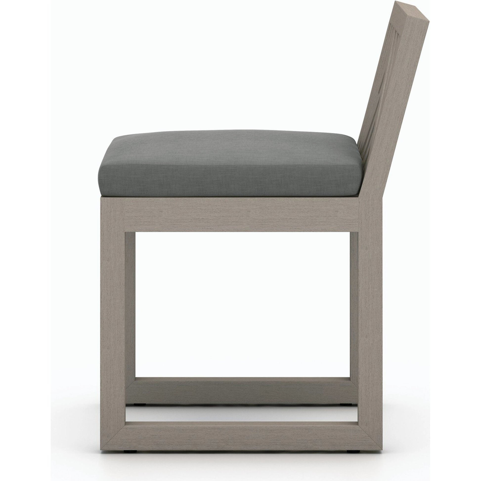 Avalon Outdoor Armless Dining Chair by Four Hands in charcoal / grey. Made from 100% olefin, solid fsc®-certified teak, 91% polyurethane foam pad, 9% polyester fiber batting in a modern style.