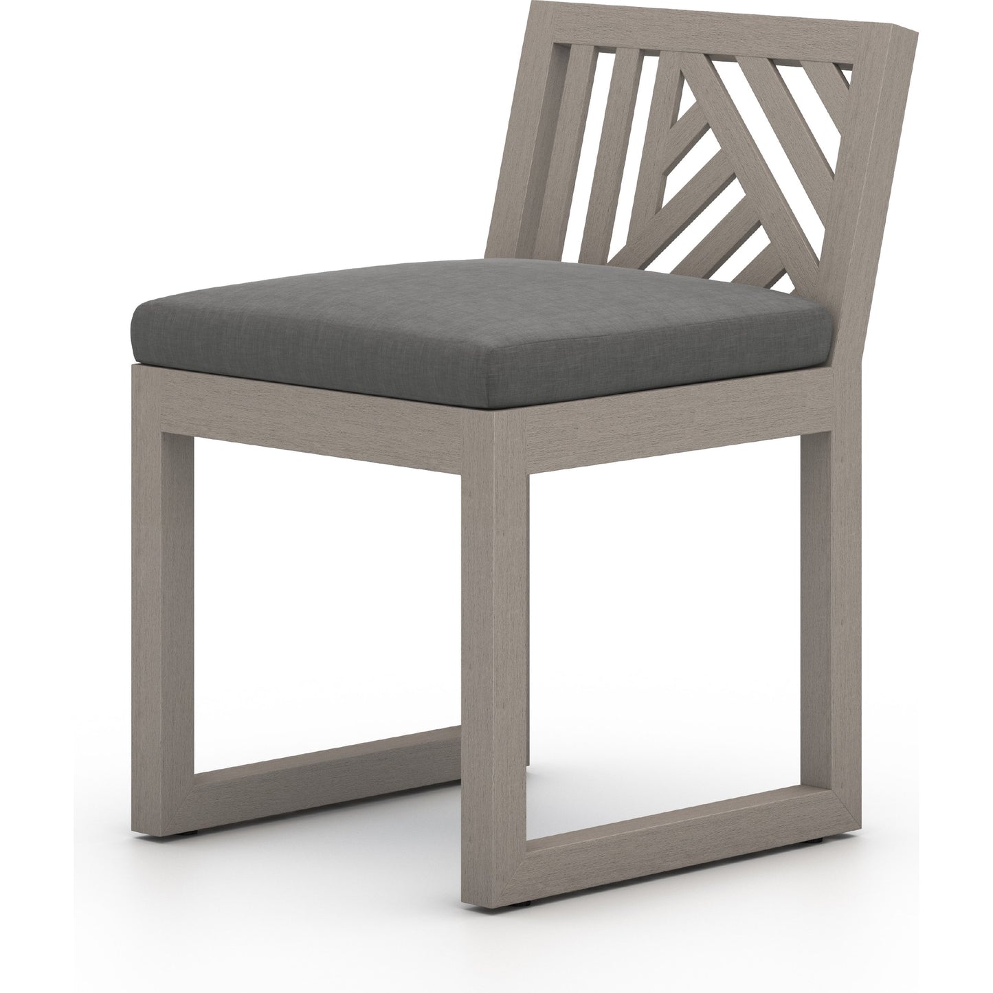 001 SI-1798246 | Primary Silo | Avalon Outdoor Armless Dining Chair by Four Hands in charcoal / grey. Made from 100% olefin, solid fsc®-certified teak, 91% polyurethane foam pad, 9% polyester fiber batting in a modern style.