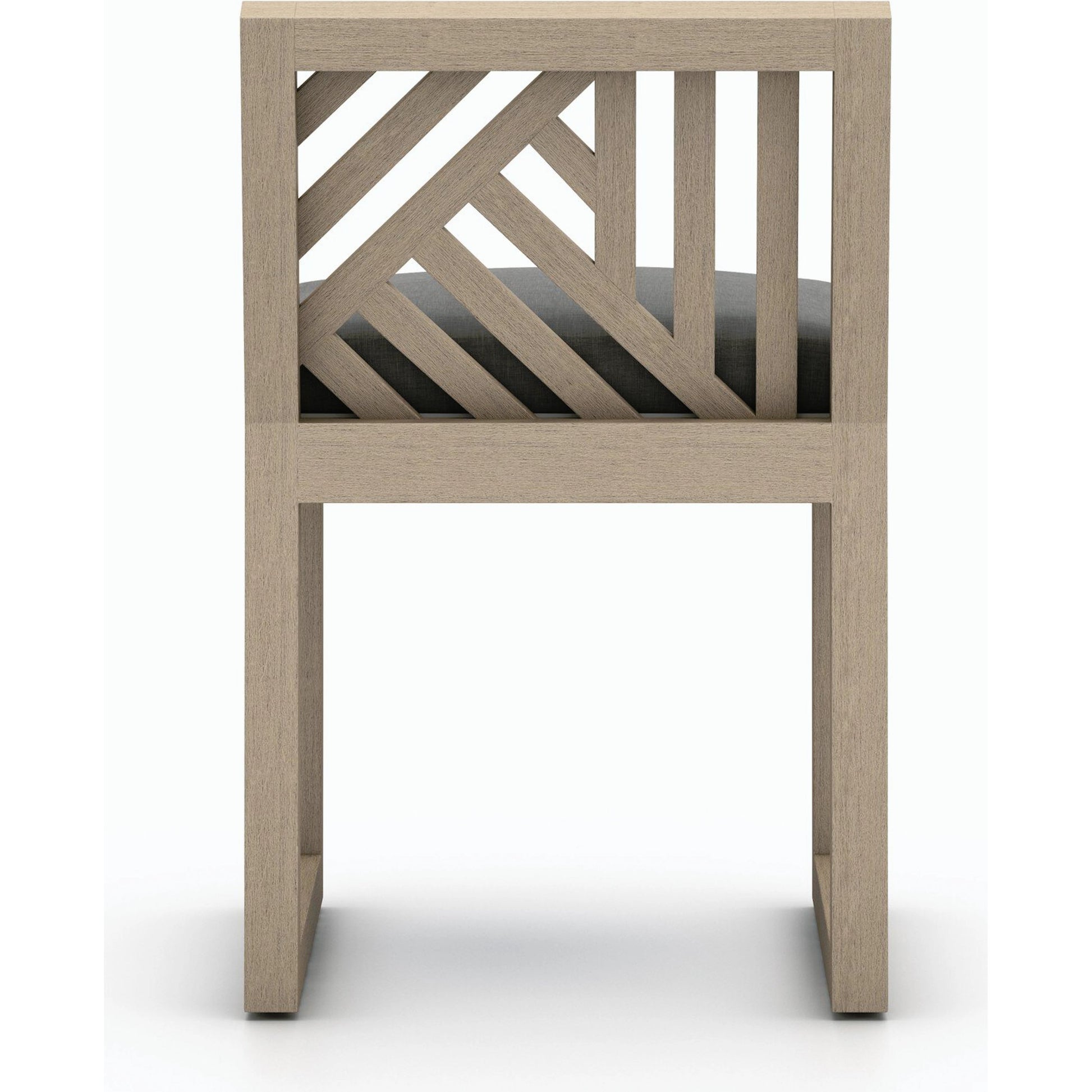 Avalon Outdoor Armless Dining Chair by Four Hands in charcoal / grey. Made from 100% olefin, solid fsc®-certified teak, 91% polyurethane foam pad, 9% polyester fiber batting in a modern style.