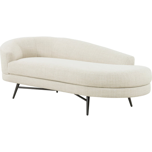 Carmela Chaise by Four Hands in irving taupe, carbon ebony. Made from 56% polyester, 44% acrylic, stainless steel, 100% polyester in a modern style.