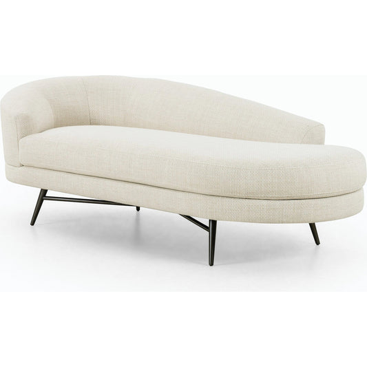Carmela Chaise by Four Hands in irving taupe, carbon ebony. Made from 56% polyester, 44% acrylic, stainless steel, 100% polyester in a modern style.