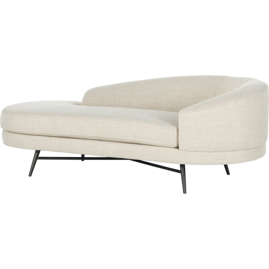 Carmela Chaise by Four Hands in irving taupe, carbon ebony. Made from 56% polyester, 44% acrylic, stainless steel, 100% polyester in a modern style.