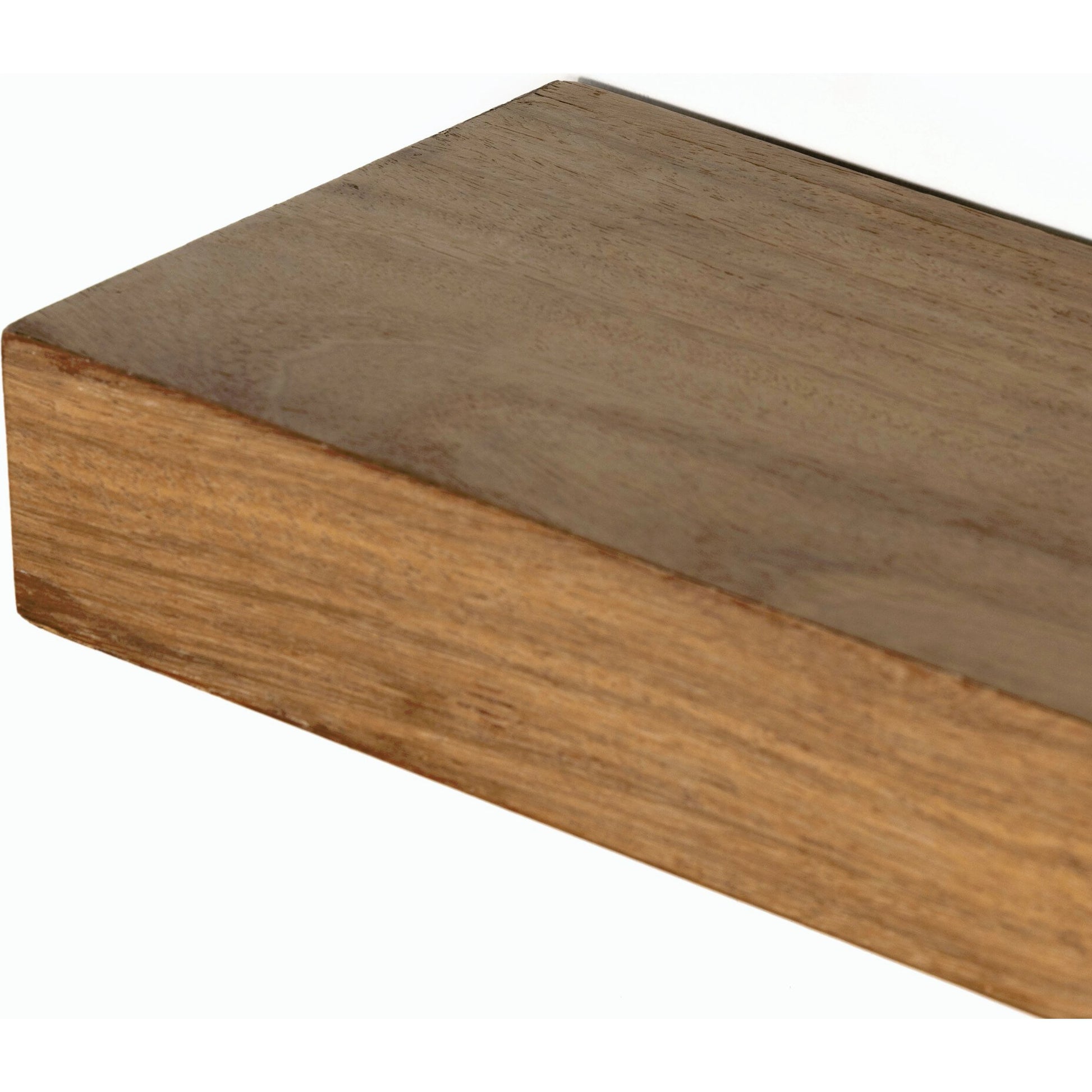 Cain Floating Shelf by Four Hands in gold guanacaste. Made from thick guanacaste veneer in a transitional style.