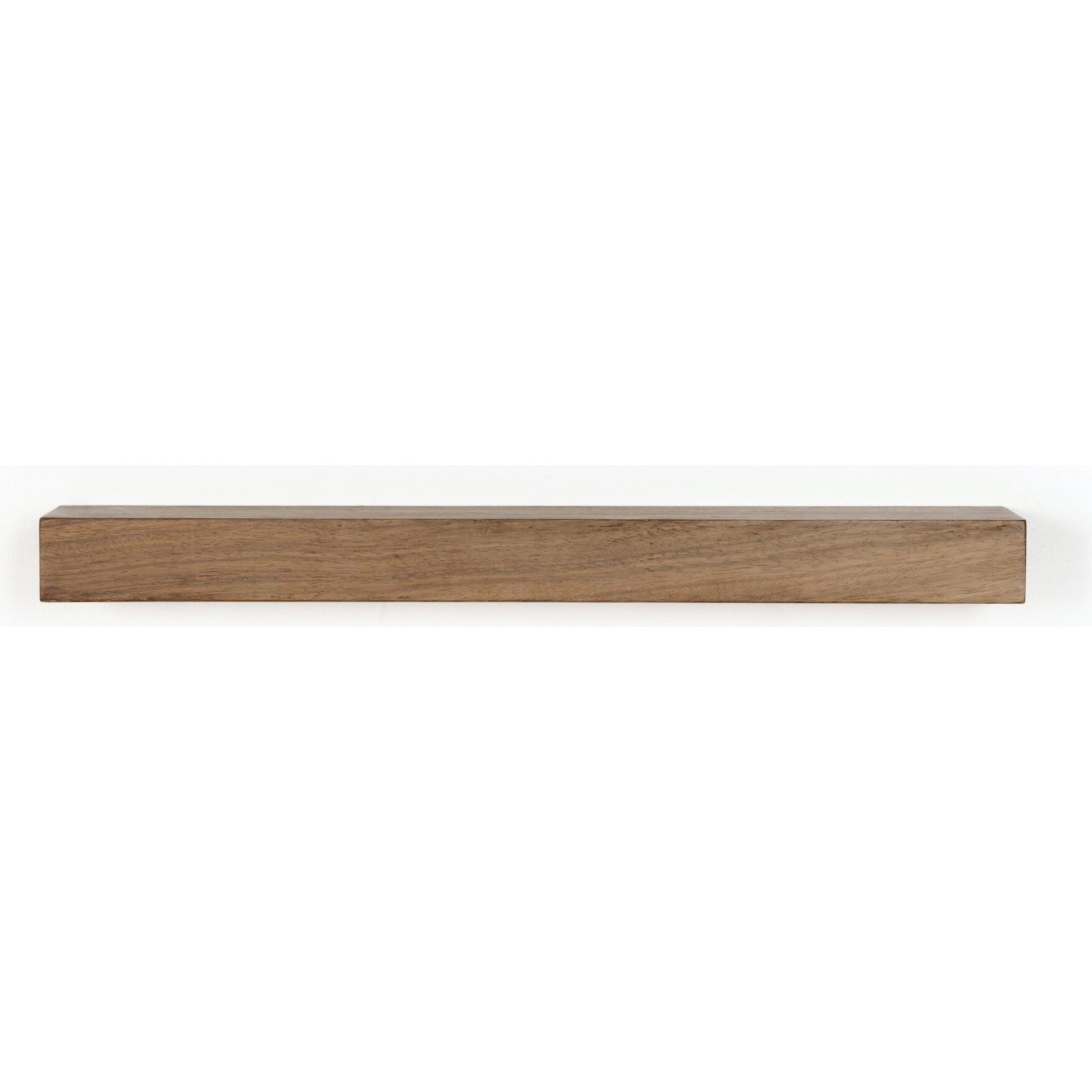 Cain Floating Shelf by Four Hands in gold guanacaste. Made from thick guanacaste veneer in a transitional style.