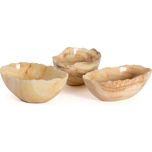 Onyx Bowl by Four Hands in natural onyx. Made from onyx in a coastal style.