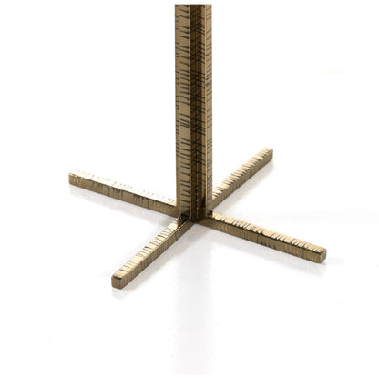 Jonty Round End Table by Four Hands. Made from petrified wood, stainless steel in a modern style.