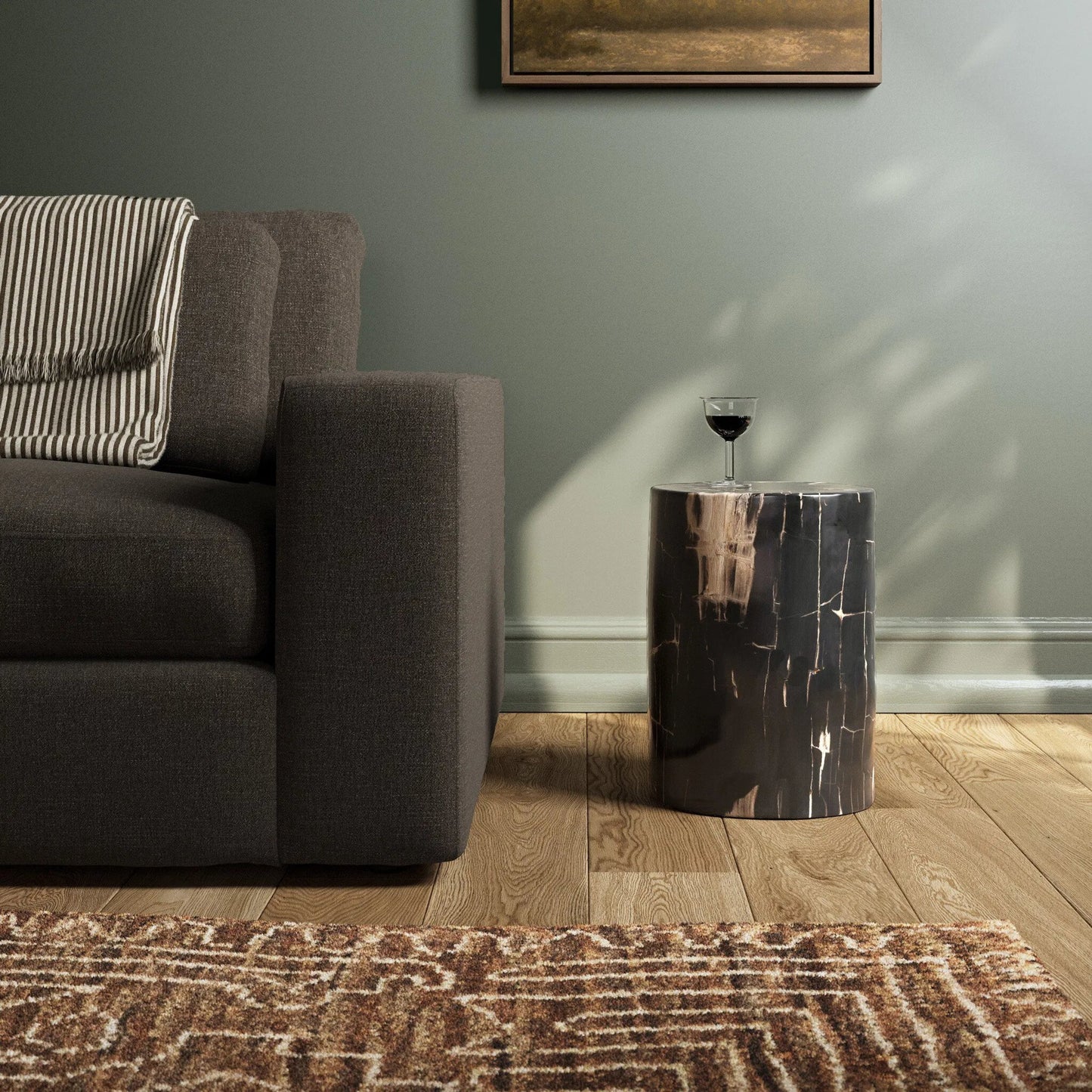 031 SI-1799197 | Lifestyle | Kos End Table by Four Hands. Made from petrified wood in a modern style.
