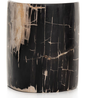 Kos End Table by Four Hands. Made from petrified wood in a modern style.