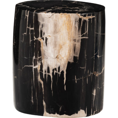 Kos End Table by Four Hands. Made from petrified wood in a modern style.