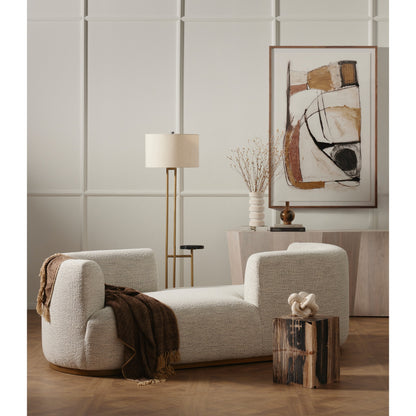 Kos End Table by Four Hands. Made from petrified wood in a modern style.