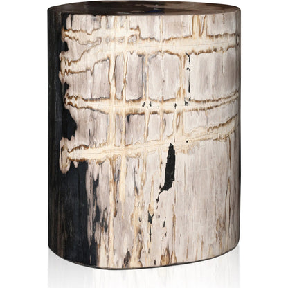 Kos End Table by Four Hands. Made from petrified wood in a modern style.