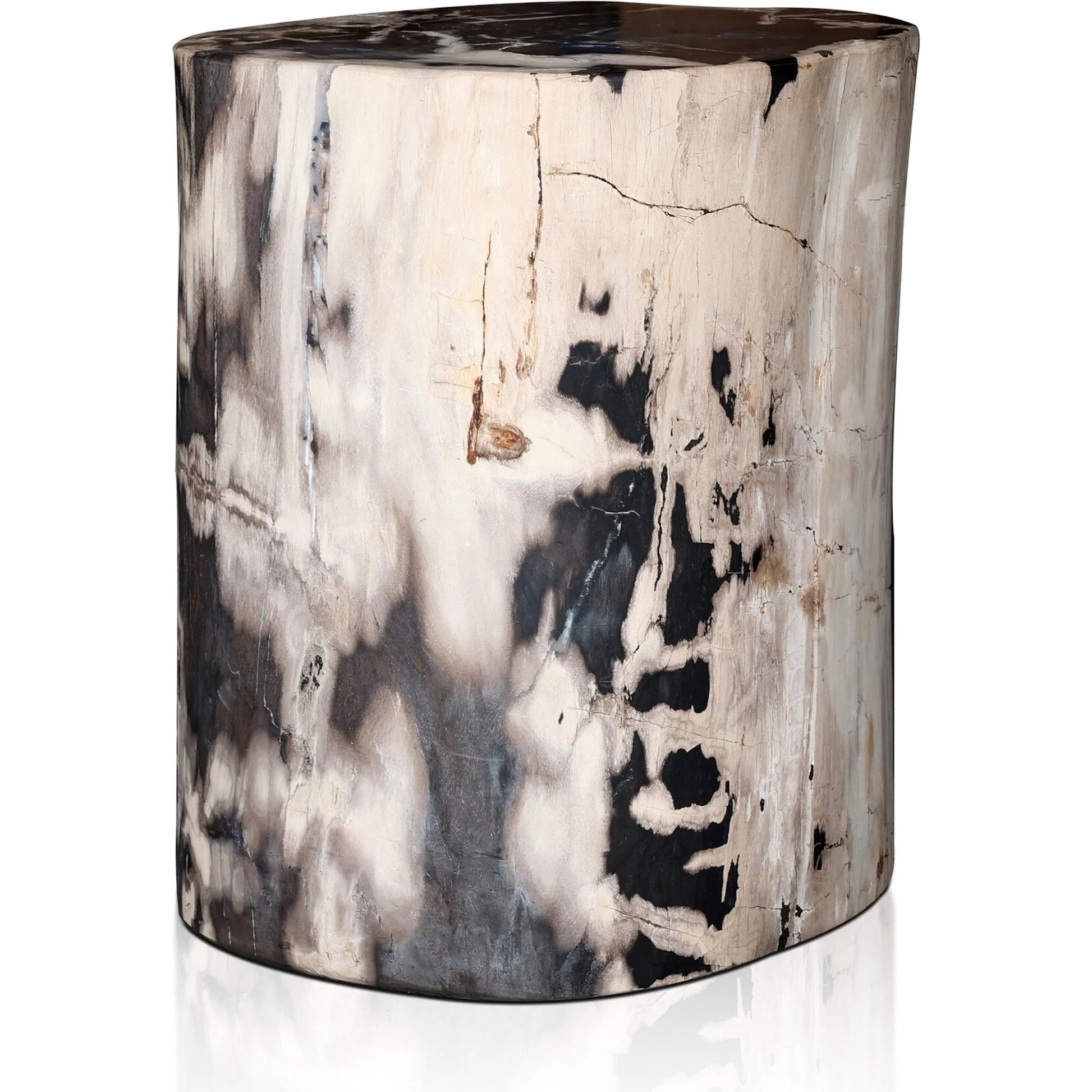 Kos End Table by Four Hands. Made from petrified wood in a modern style.