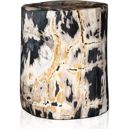 Kos End Table by Four Hands. Made from petrified wood in a modern style.