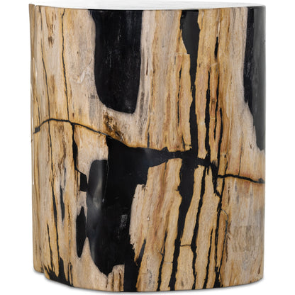 Kos End Table by Four Hands. Made from petrified wood in a modern style.