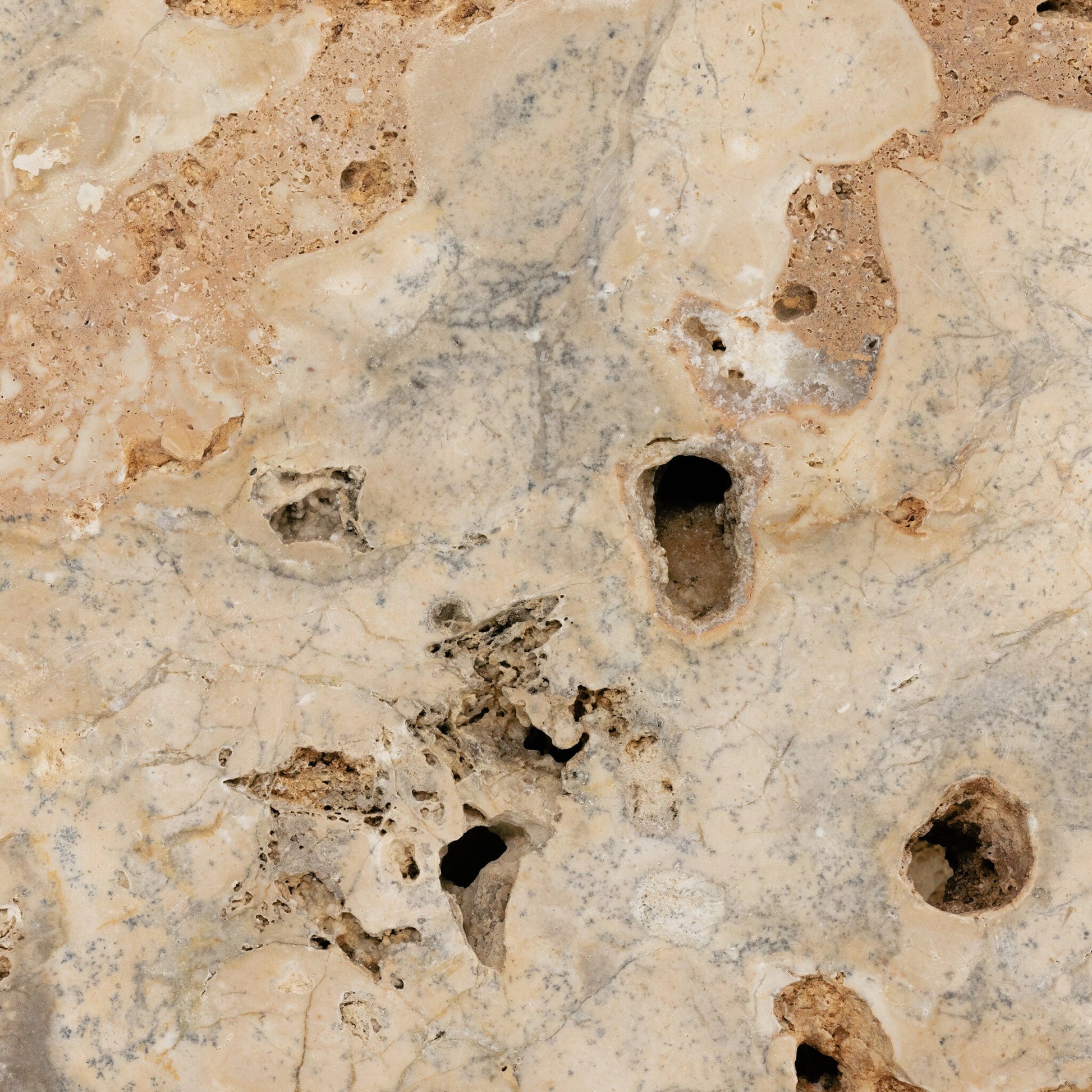 Faydon End Table by Four Hands in romano fosse travertine. Made from solid travertine in a cottage & farmhouse style.