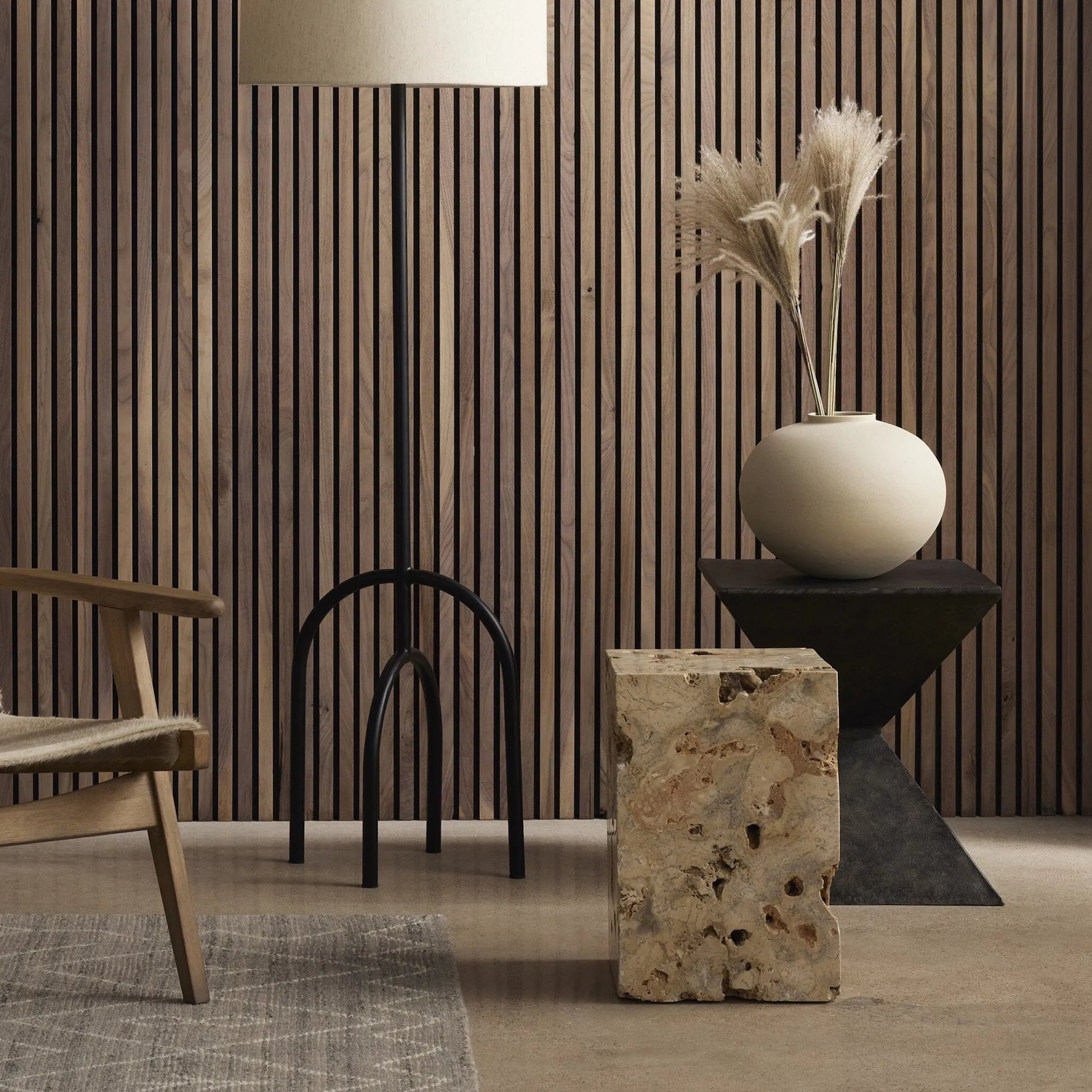 Faydon End Table by Four Hands in romano fosse travertine. Made from solid travertine in a cottage & farmhouse style.