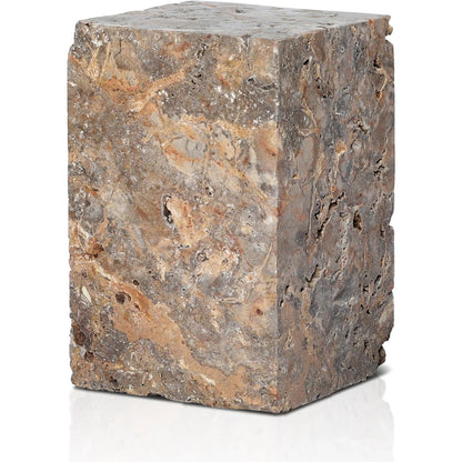 Faydon End Table by Four Hands in romano fosse travertine. Made from solid travertine in a cottage & farmhouse style.