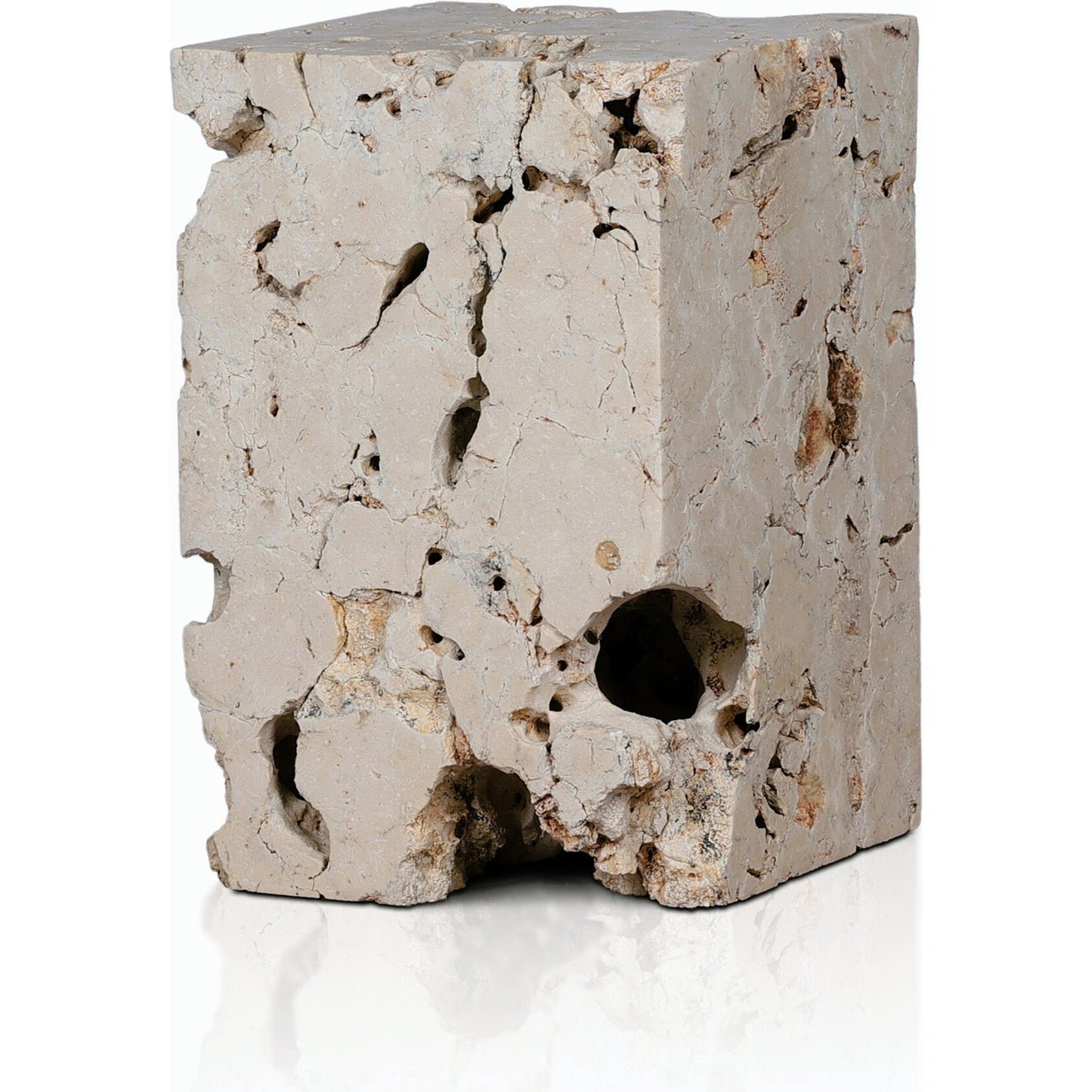 017 SI-1799582 | Additional Silo | Faydon End Table by Four Hands in romano fosse travertine. Made from solid travertine in a cottage & farmhouse style.