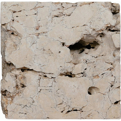 Faydon End Table by Four Hands in romano fosse travertine. Made from solid travertine in a cottage & farmhouse style.